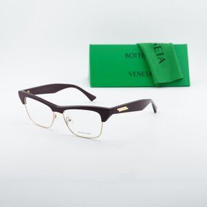 Bottega Veneta BV1100O 003 Cat Eye Eyeglasses – Burgundy/Gold 52mm